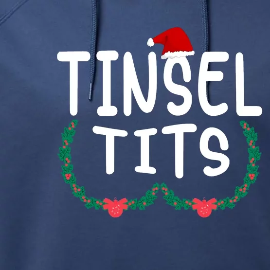 Tinsel Tits And Jingle Balls Funny Christmas Performance Fleece Hoodie