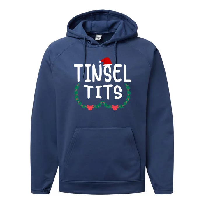 Tinsel Tits And Jingle Balls Funny Christmas Performance Fleece Hoodie