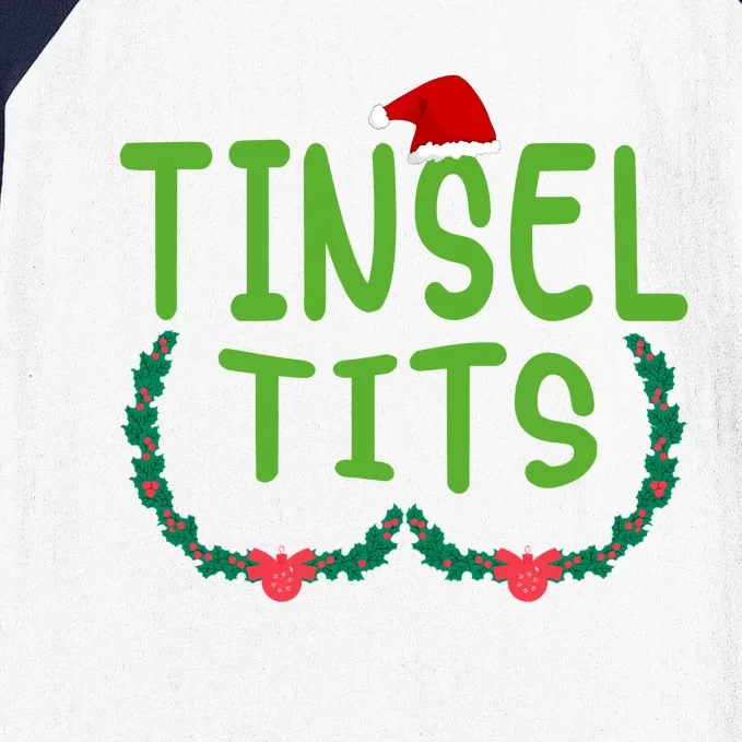 Tinsel Tits And Jingle Balls Funny Christmas Baseball Sleeve Shirt