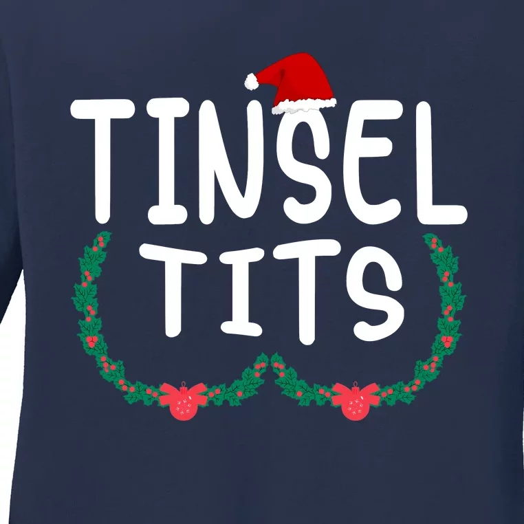 Tinsel Tits And Jingle Balls Funny Christmas Ladies Long Sleeve Shirt