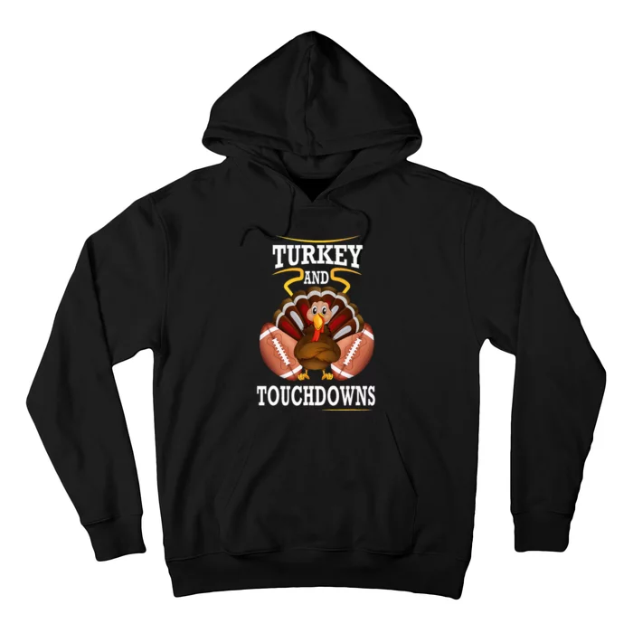 Thanksgiving Turkey And Touchdowns Football Kids Hoodie