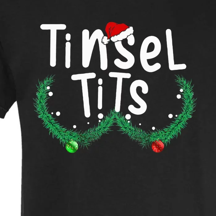 Tinsel Tits And Jingle Balls Funny Christmas Couple Garment-Dyed Heavyweight T-Shirt