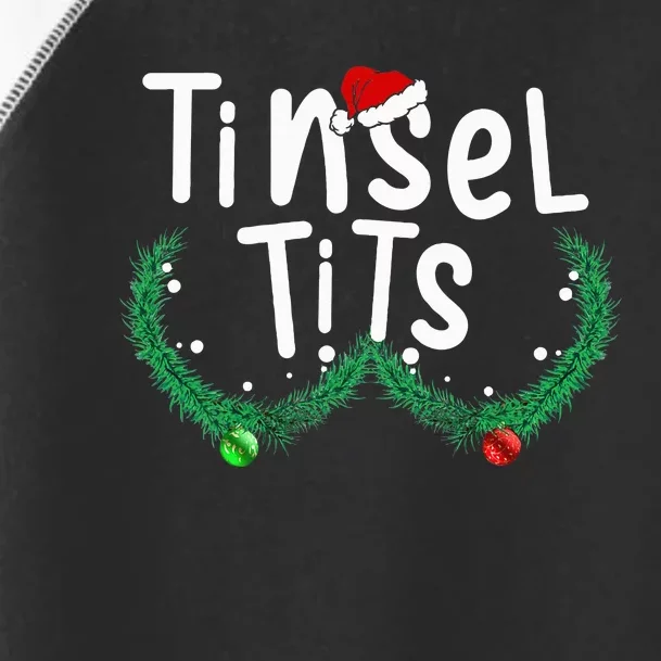 Tinsel Tits And Jingle Balls Funny Christmas Couple Toddler Fine Jersey T-Shirt