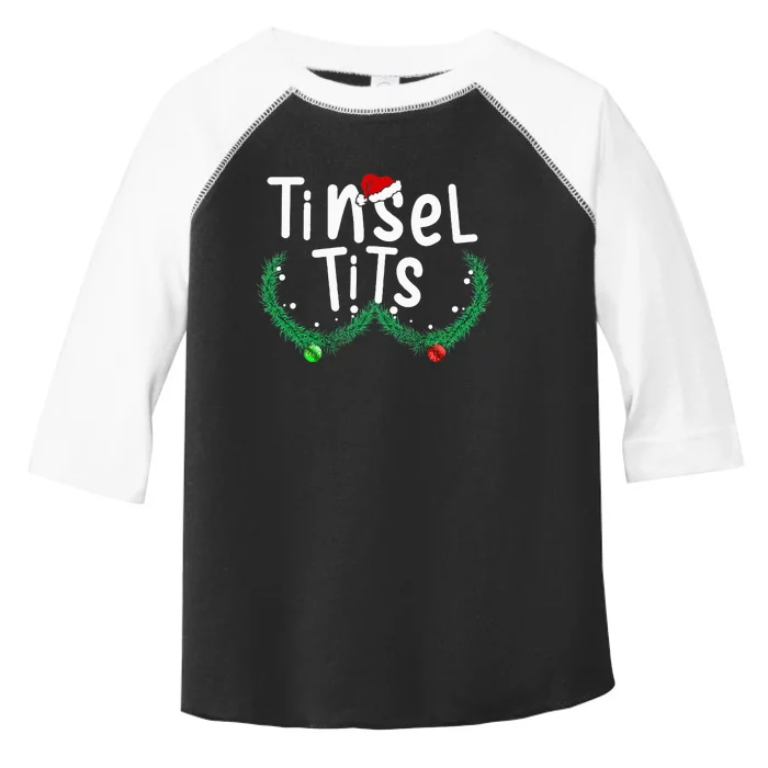 Tinsel Tits And Jingle Balls Funny Christmas Couple Toddler Fine Jersey T-Shirt