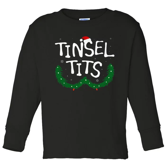 Tinsel Tits And Jingle Balls Funny Christmas Couple Toddler Long Sleeve Shirt