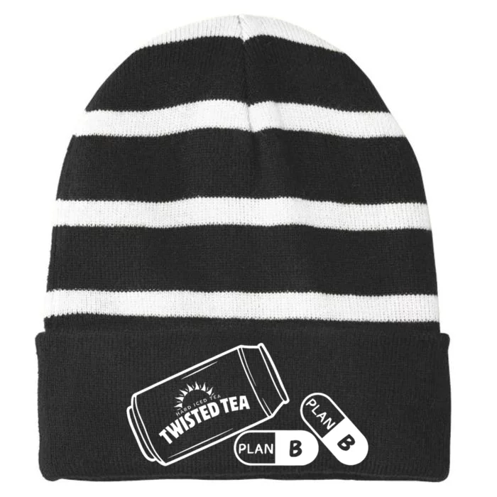 Twisted TeaS And Plan B Funny Striped Beanie with Solid Band