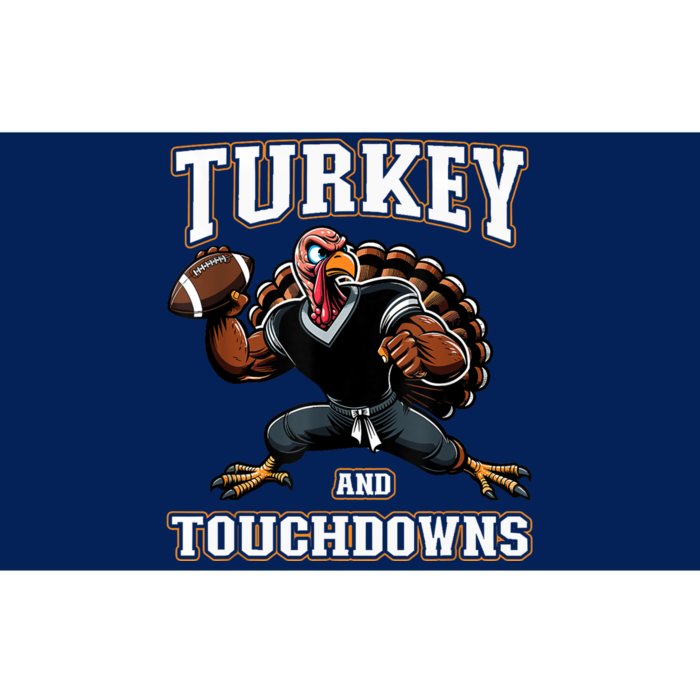 Thanksgiving Turkey And Touchdowns Bumper Sticker