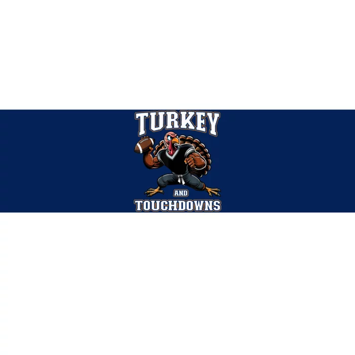 Thanksgiving Turkey And Touchdowns Bumper Sticker