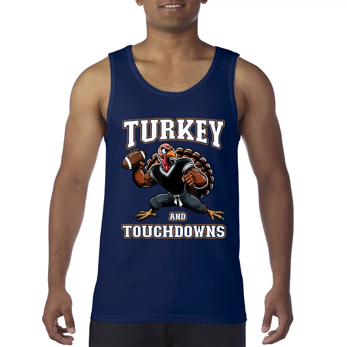 Thanksgiving Turkey And Touchdowns Tank Top