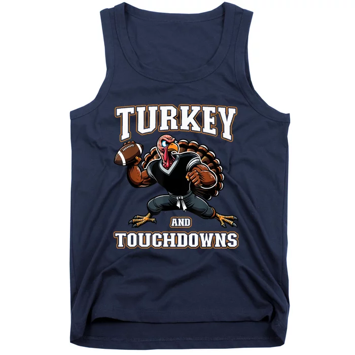 Thanksgiving Turkey And Touchdowns Tank Top