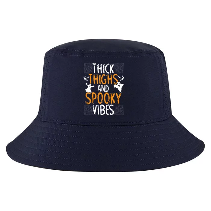 Thick Thighs And Spooky Vibes Funny Halloween Ghost Gift Cool Comfort Performance Bucket Hat