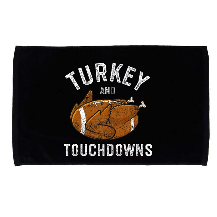 Thanksgiving Turkey and Touchdowns Football Microfiber Hand Towel