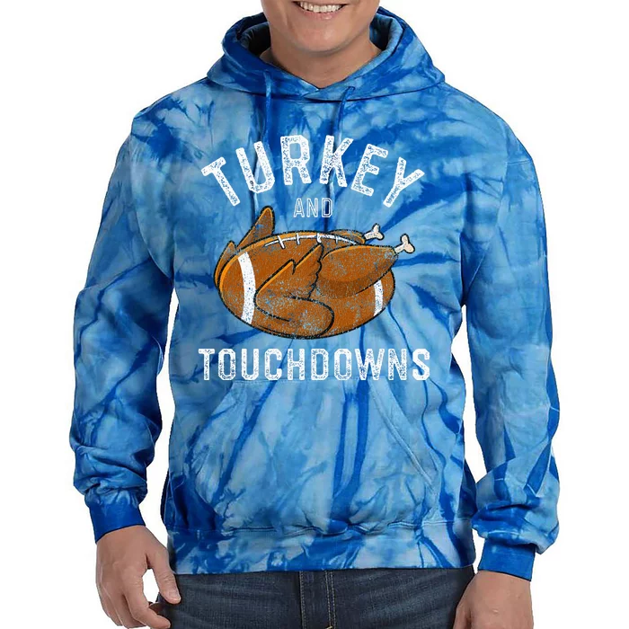 Thanksgiving Turkey and Touchdowns Football Tie Dye Hoodie