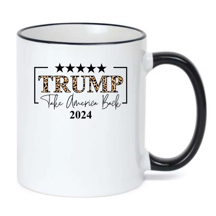 Trump Take America Back 2024 Cheetah Print Election Black Color Changing Mug