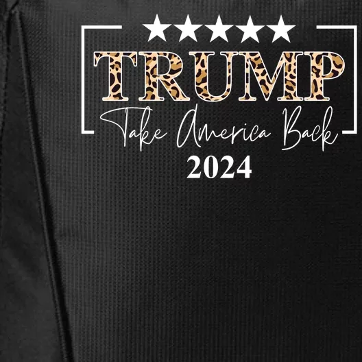 Trump Take America Back 2024 Cheetah Print Election City Backpack