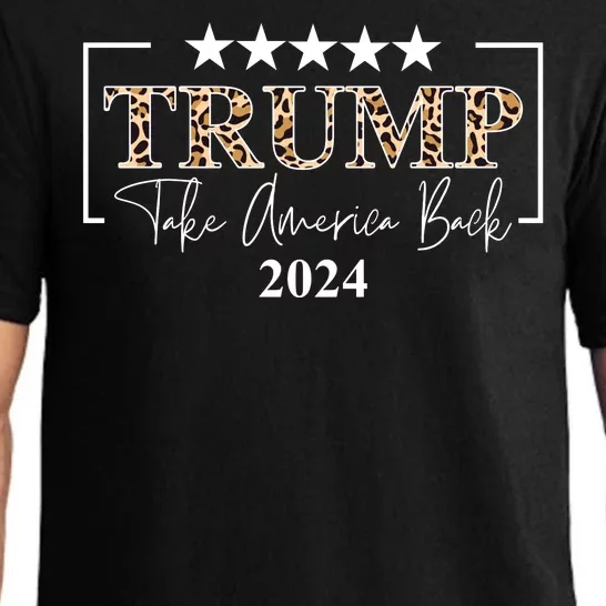 Trump Take America Back 2024 Cheetah Print Election Pajama Set