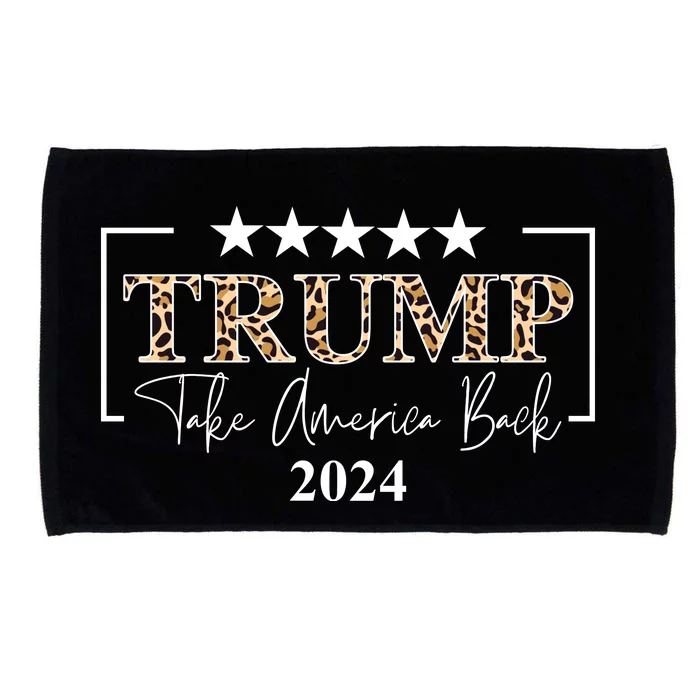 Trump Take America Back 2024 Cheetah Print Election Microfiber Hand Towel