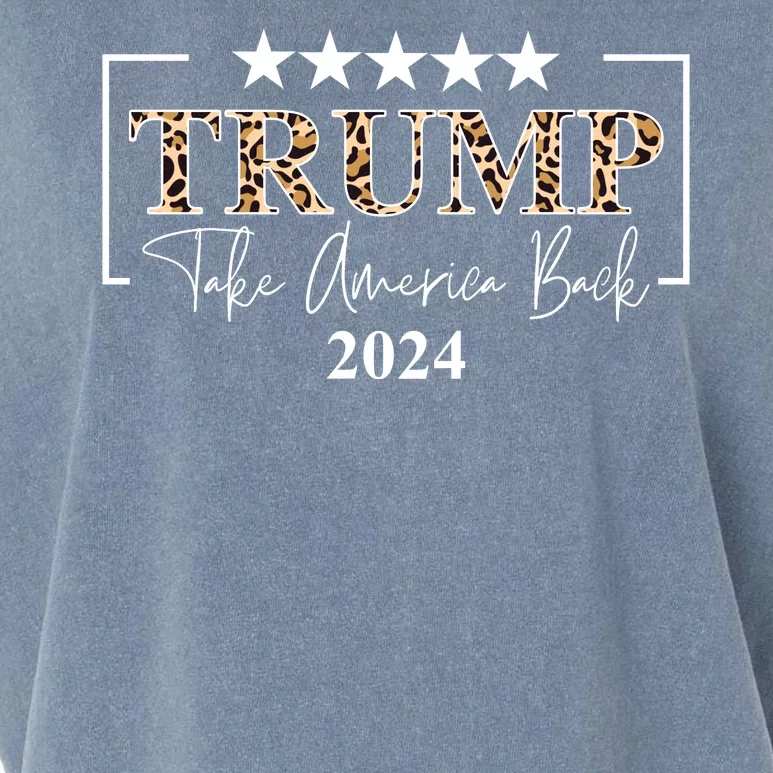 Trump Take America Back 2024 Cheetah Print Election Garment-Dyed Women's Muscle Tee