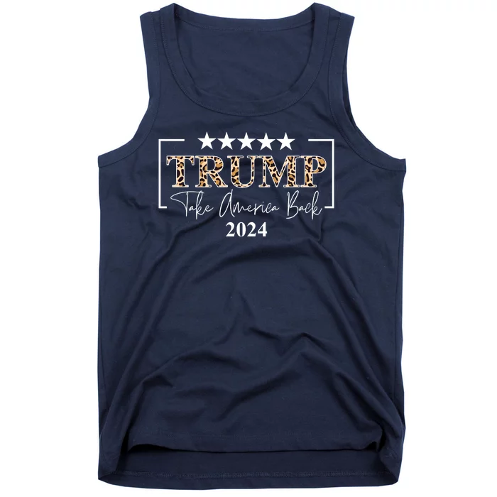 Trump Take America Back 2024 Cheetah Print Election Tank Top