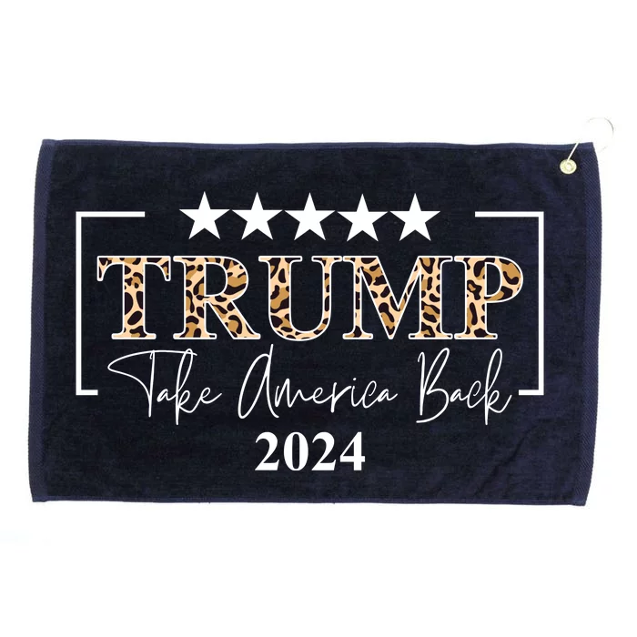 Trump Take America Back 2024 Cheetah Print Election Grommeted Golf Towel