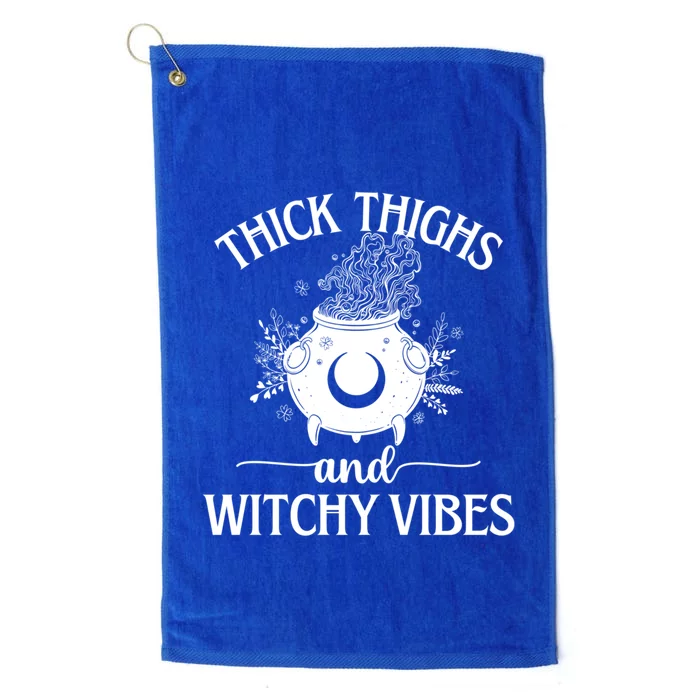 Thick Thighs And Witchy Vibes Halloween Cute Gift Platinum Collection Golf Towel