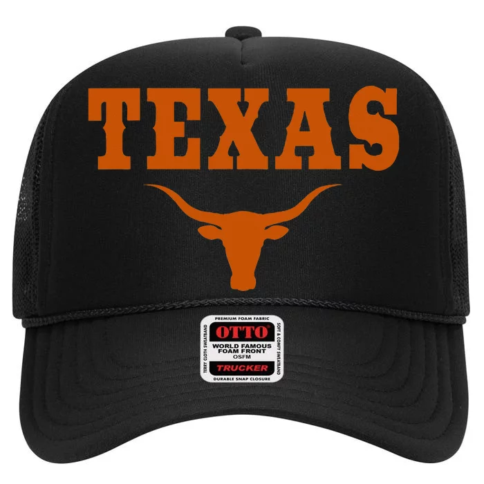 Texas Tx American Bull United States High Crown Mesh Trucker Hat