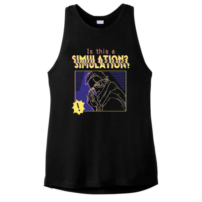 This This A Simulation Ladies Tri-Blend Wicking Tank