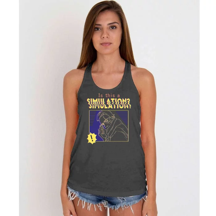 This This A Simulation Women's Knotted Racerback Tank