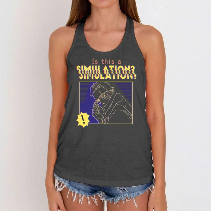 This This A Simulation Women's Knotted Racerback Tank