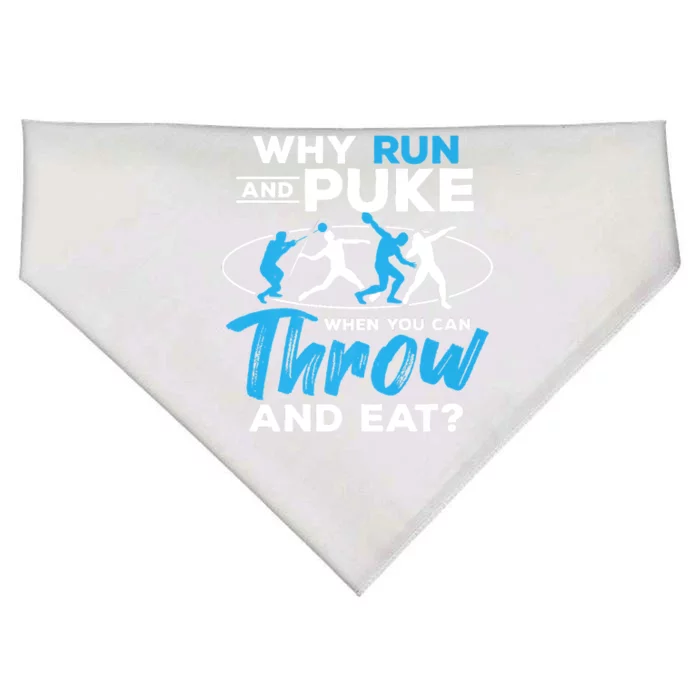 Throwing Track And Field Why Run And Puke Thrower USA-Made Doggie Bandana