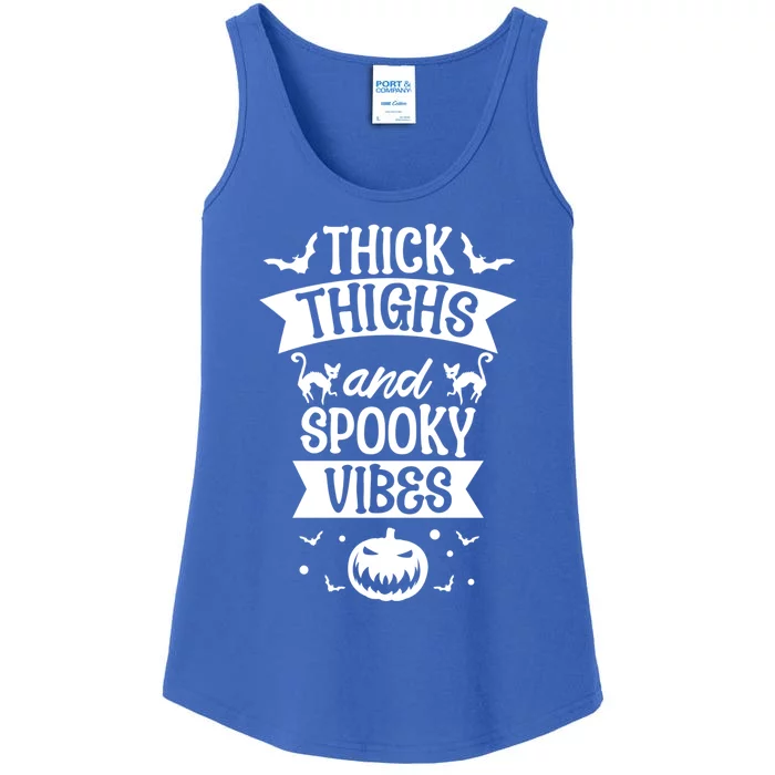 Thick Thighs And Spooky Vibes Halloween Costume Party Dress Gift Ladies Essential Tank