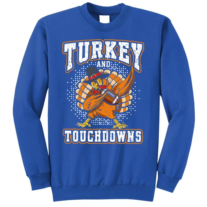 Thanksgiving Turkey and Touchdowns Football Tall Sweatshirt