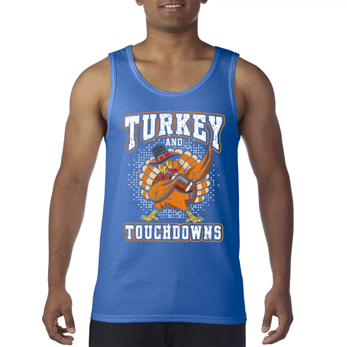 Thanksgiving Turkey and Touchdowns Football Tank Top