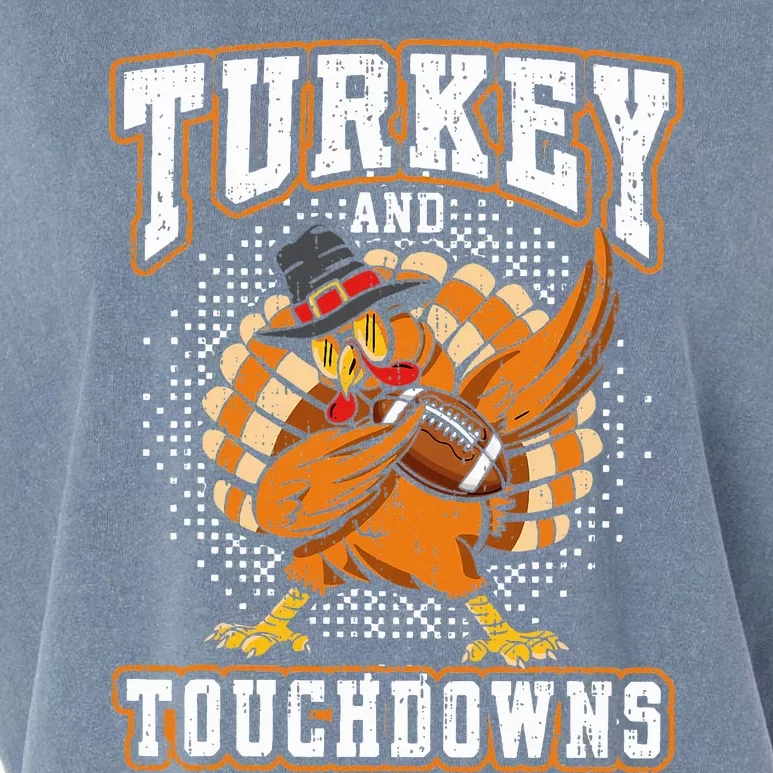 Thanksgiving Turkey and Touchdowns Football Garment-Dyed Women's Muscle Tee