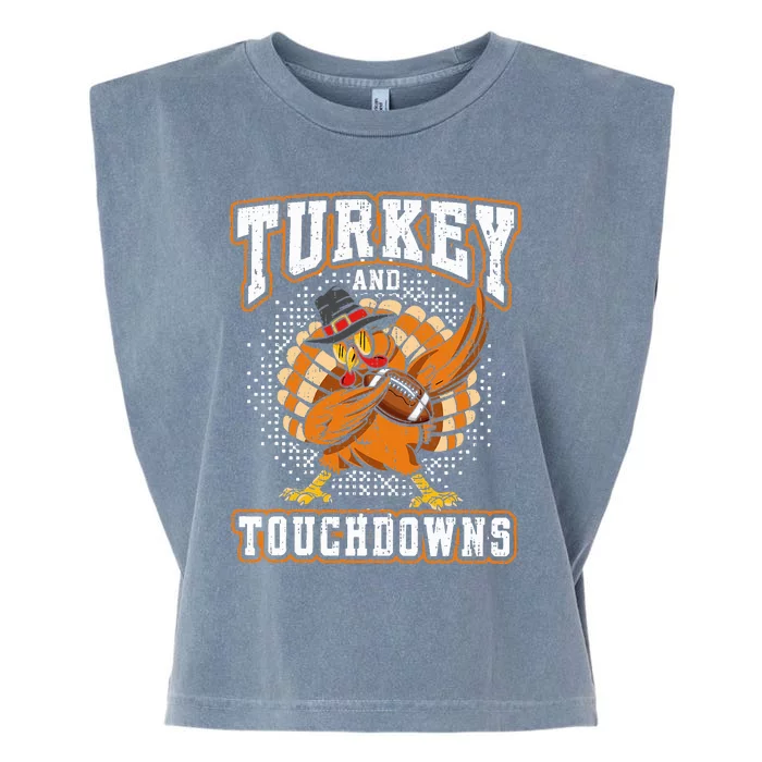 Thanksgiving Turkey and Touchdowns Football Garment-Dyed Women's Muscle Tee