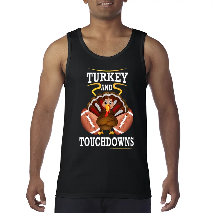 Thanksgiving Turkey And Touchdowns Football Tank Top