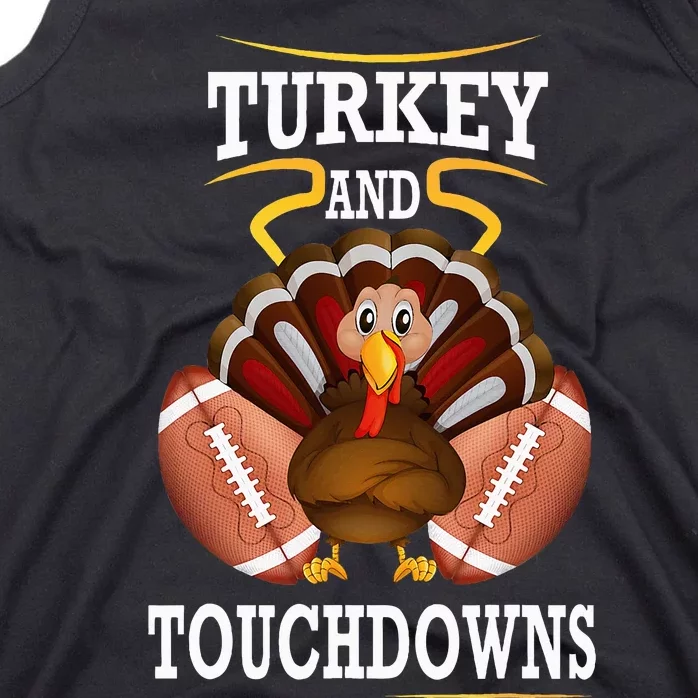 Thanksgiving Turkey And Touchdowns Football Tank Top