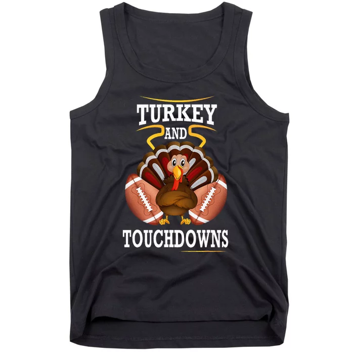 Thanksgiving Turkey And Touchdowns Football Tank Top