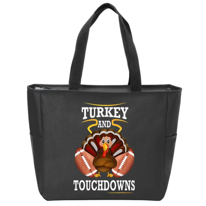 Thanksgiving Turkey And Touchdowns Football Zip Tote Bag