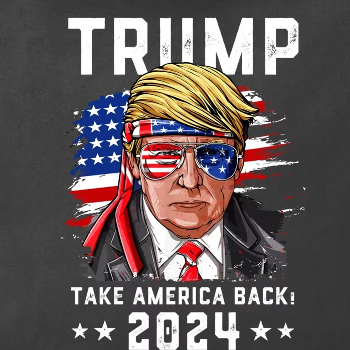 Trump Take America Back 2024 American Flag Politics Zip Tote Bag