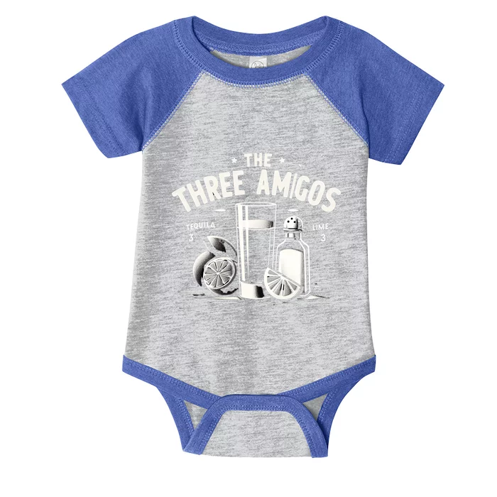 The Three Amigos Tequila Salt Lime Shots Cinco De Mayo Day Gift Infant Baby Jersey Bodysuit