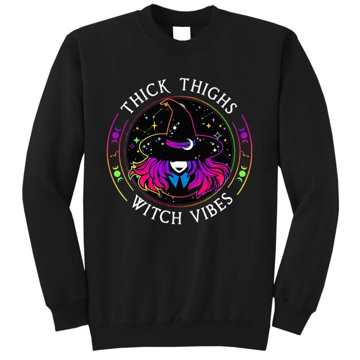 Thick Thighs And Witch Vibes Halloween Costume Witchy Women Sweatshirt