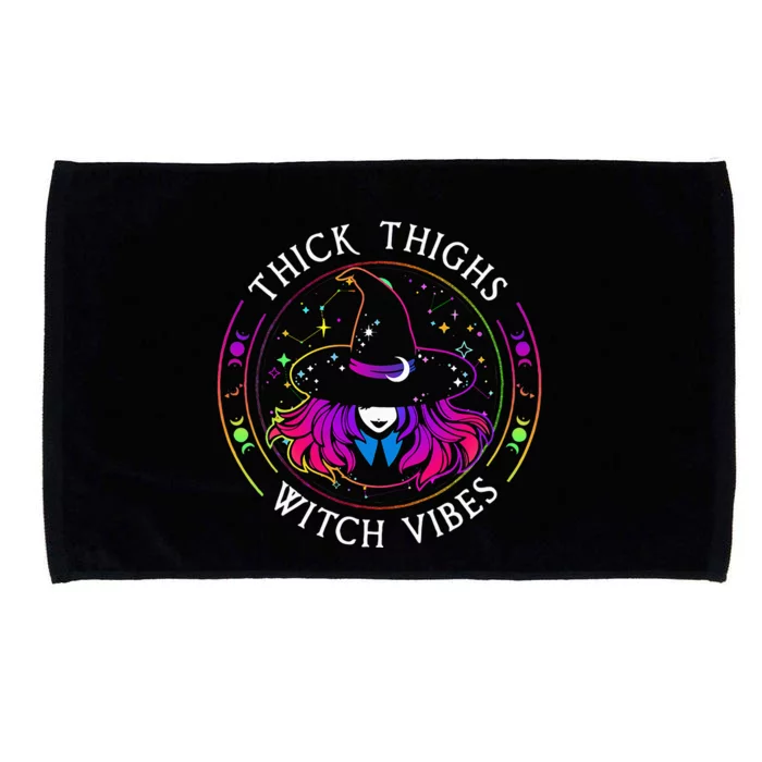 Thick Thighs And Witch Vibes Halloween Costume Witchy Women Microfiber Hand Towel