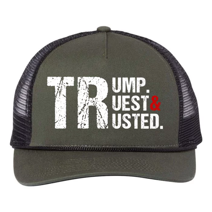 Trump Truest And Trusted Pro Trump Supporter 2024 Retro Rope Trucker Hat Cap