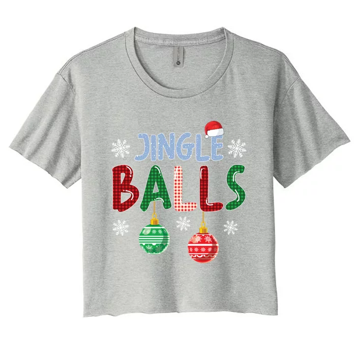 Tinsel Tits And Jingle Balls Funny Matching Christmas Couple Gift Women's Crop Top Tee