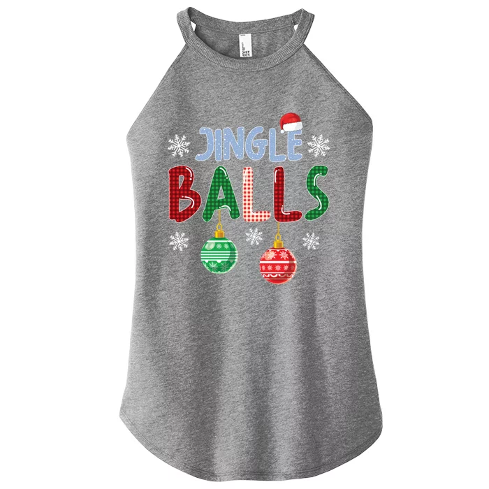 Tinsel Tits And Jingle Balls Funny Matching Christmas Couple Gift Women’s Perfect Tri Rocker Tank