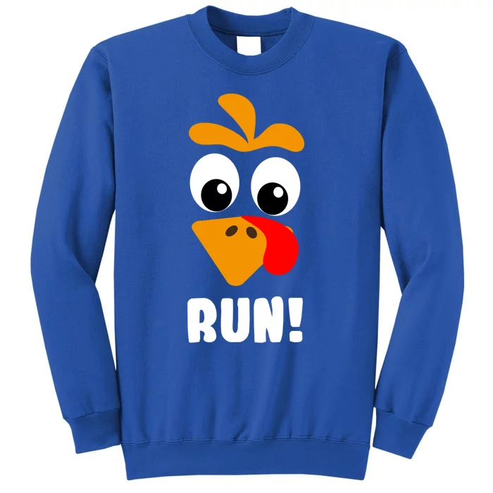 Turkey Trot Adult Running Costume Turkey Face Gift Tall Sweatshirt