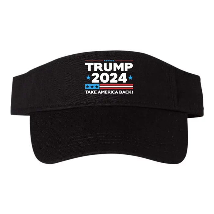 Trump Take America Back 2024 American Flag Politics Valucap Bio-Washed Visor