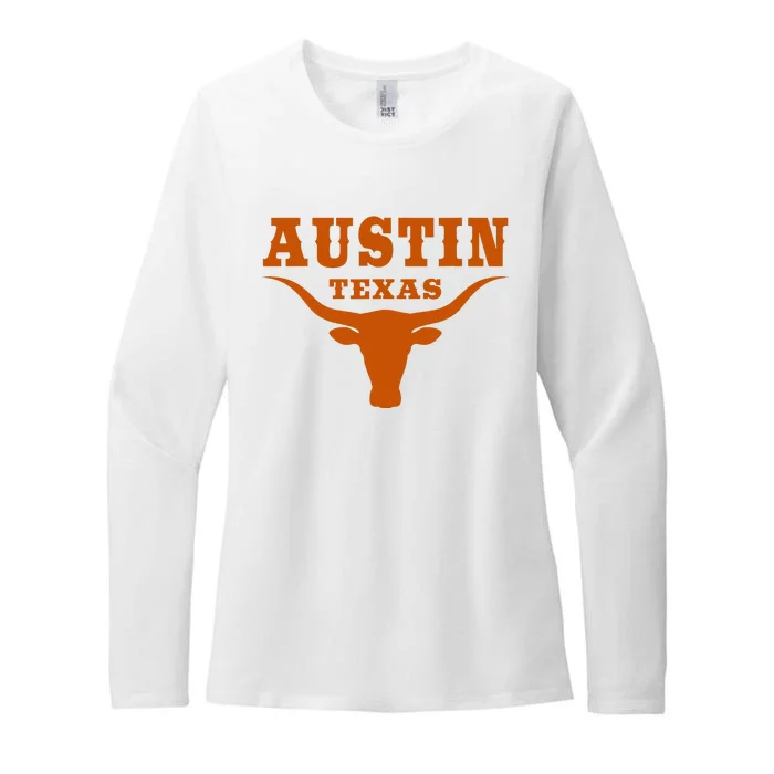 Texas Tx American Bull United States Womens CVC Long Sleeve Shirt