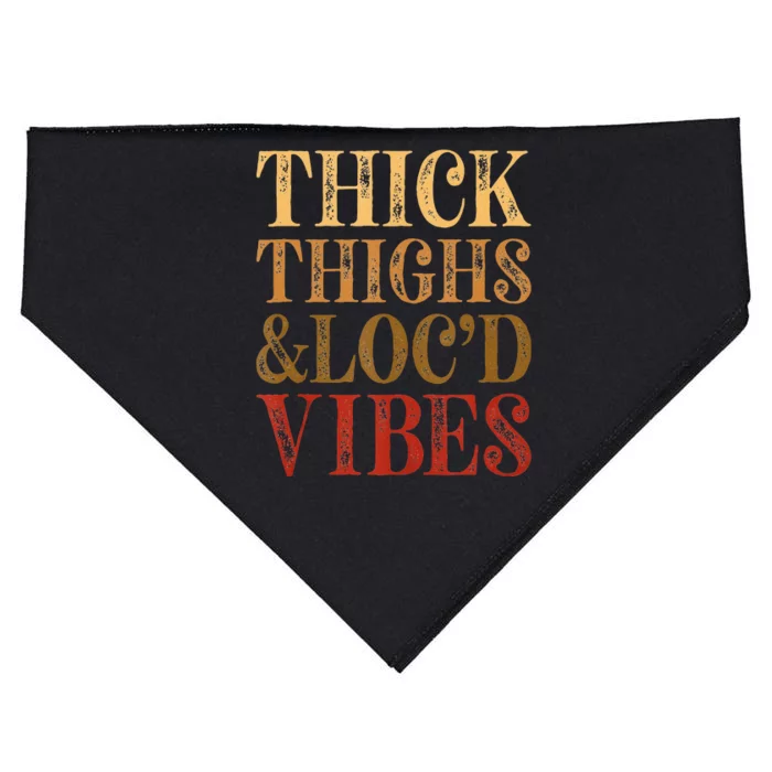 Thick Thighs And Locd Vibes Melanin Juneteenth Black Woman USA-Made Doggie Bandana